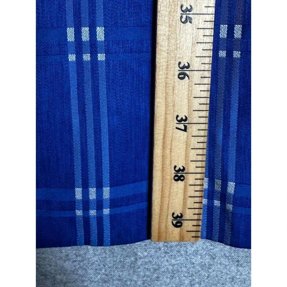 Vittorio St Angelo Suit Jacket Pants 42L 36x29 Blue Plaid Pleated Cuffed Wide